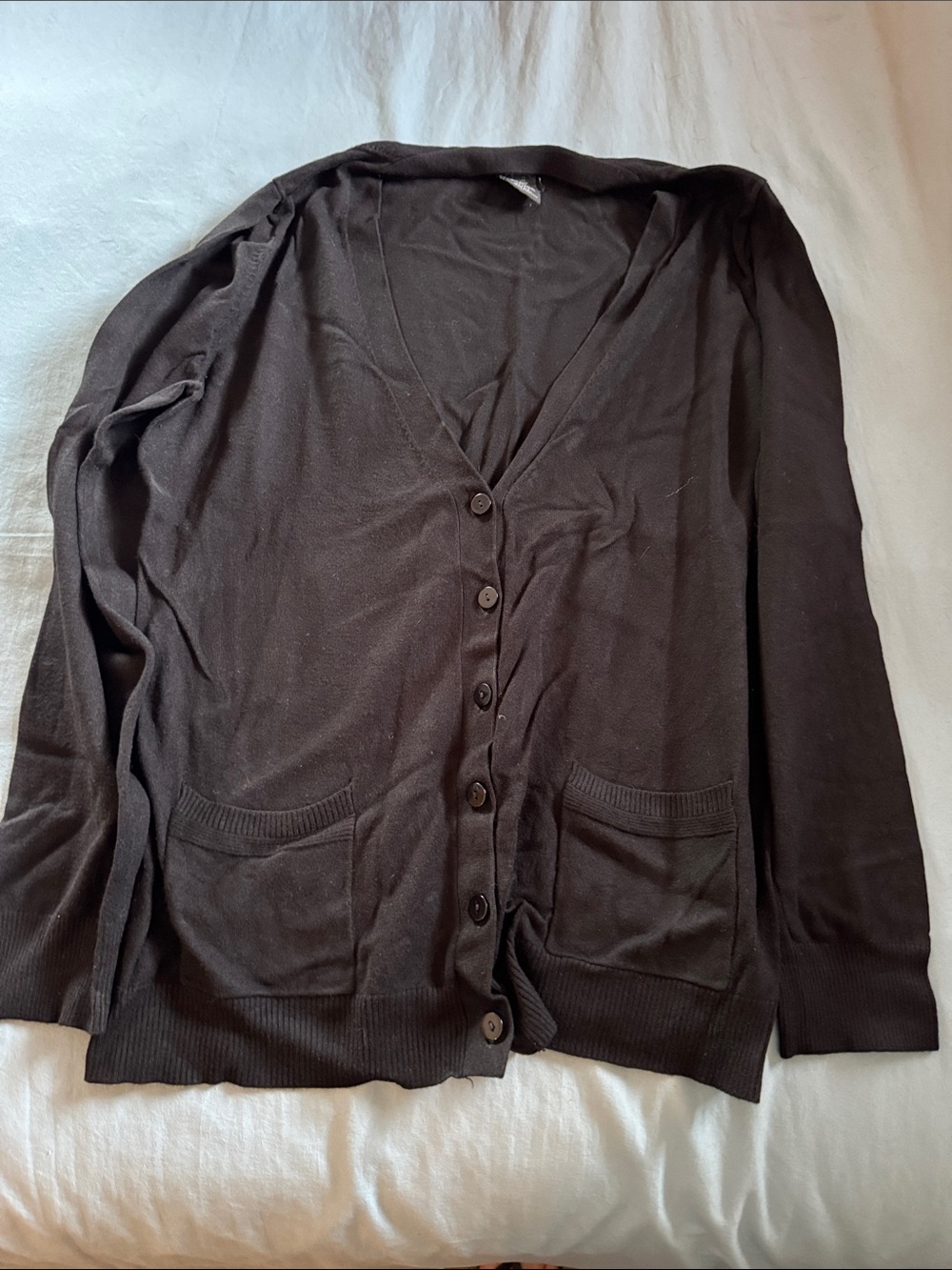 Grace Elements Brown V-Neck Button-Front Cardigan - Picture 1 of 3